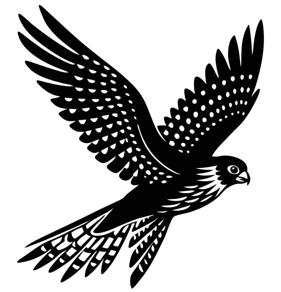 a kestrel hovering in midair scanning the ground vector