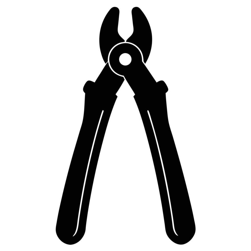 a silhouette of a large bolt cutter with thick handles vector