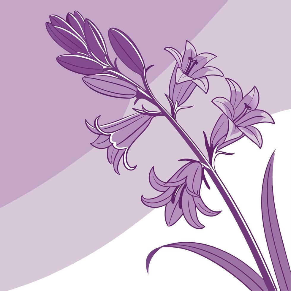 Deep Purple Lavender Flower with Smooth Delicate Petals vector