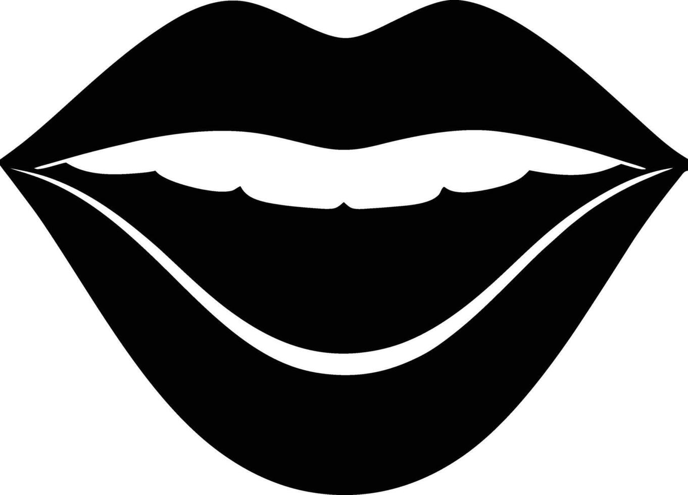 a silhouette of a human mouth with detailed features vector