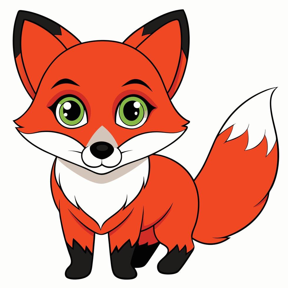 realistic image of a red fox with vibrant fur and keen eyes vector