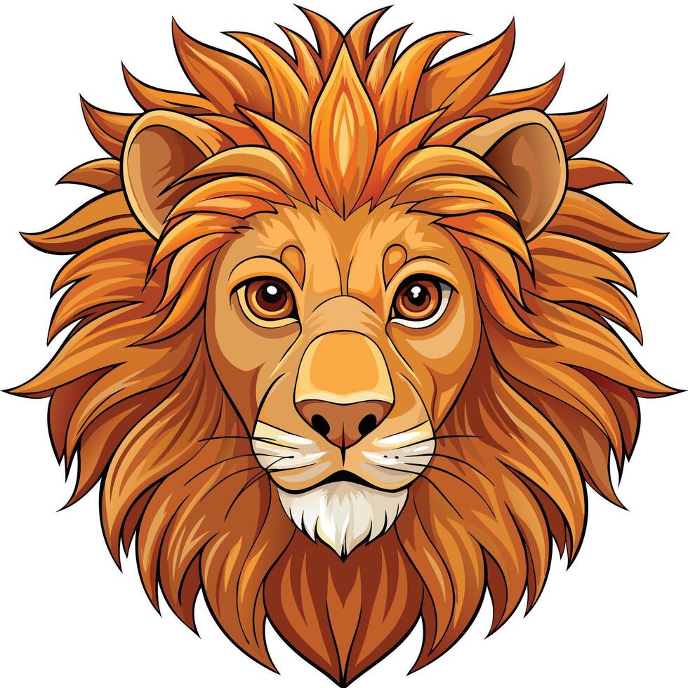 realistic portrait of a lion with detailed fur and expressive eyes vector