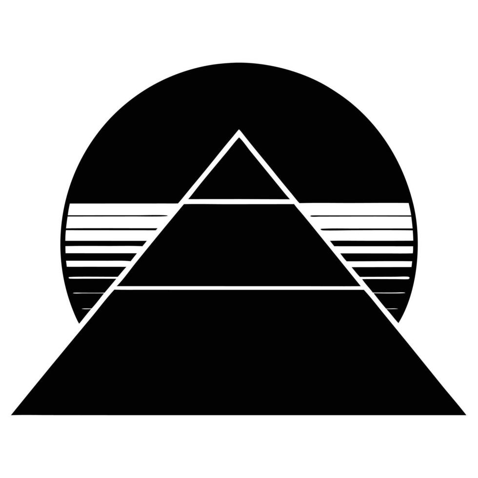 Silhouette of a pyramid on the horizon vector