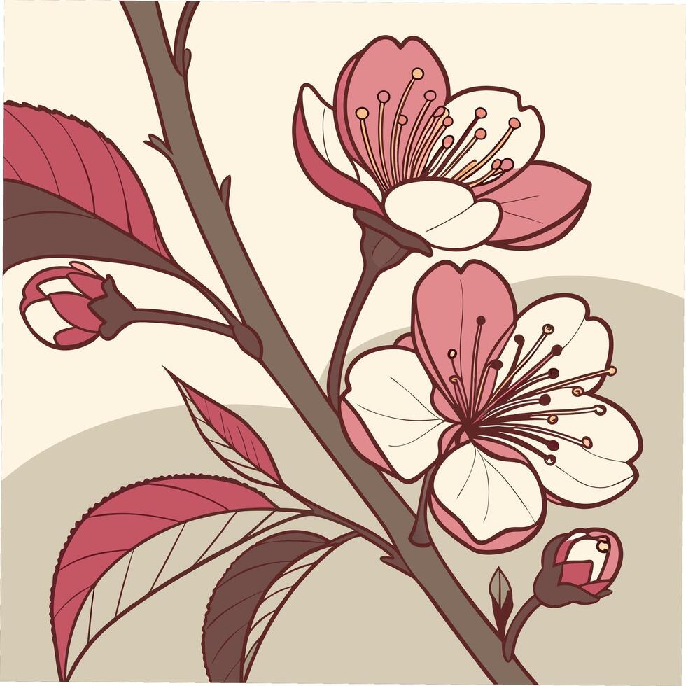 Rich Fuchsia Camellia with Layered Petals vector