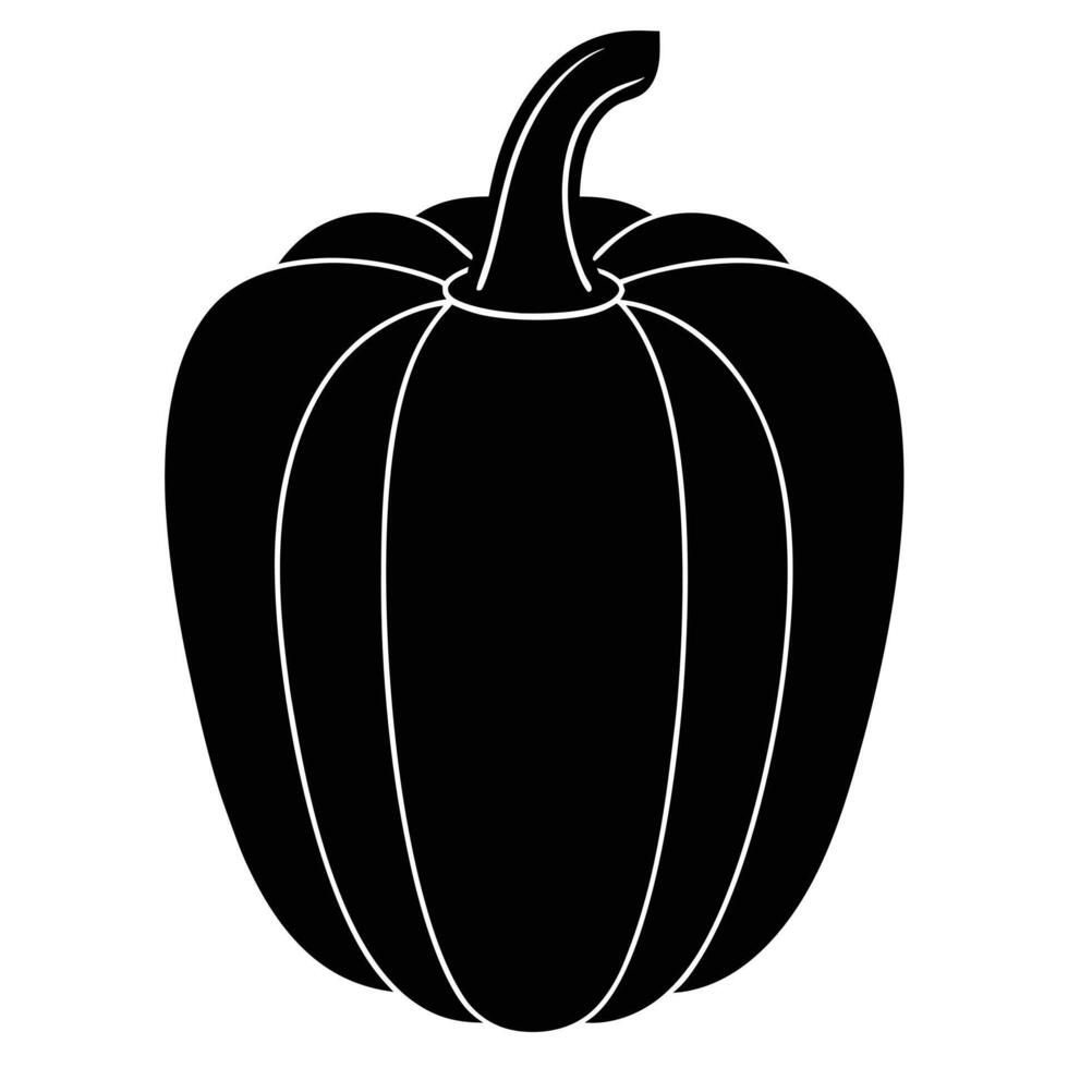 a bell pepper with a curved top and large body vector