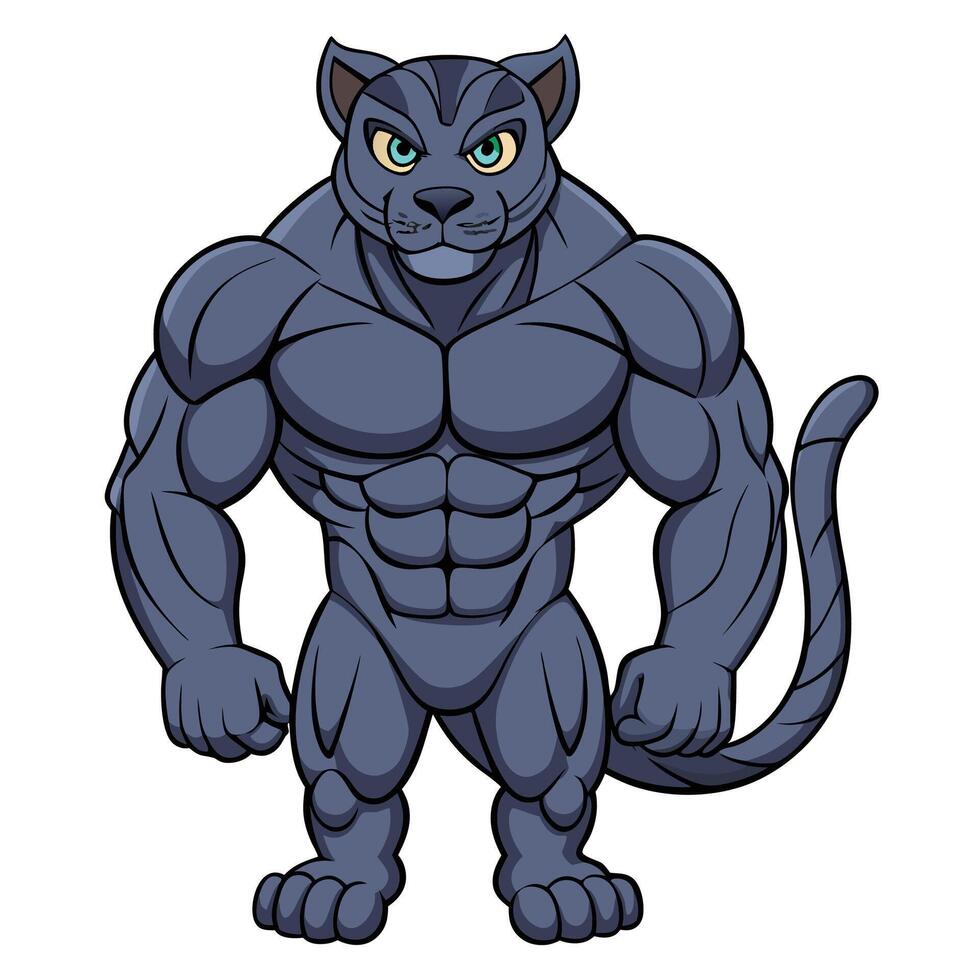 sleek and muscular panther with its smooth black fur vector