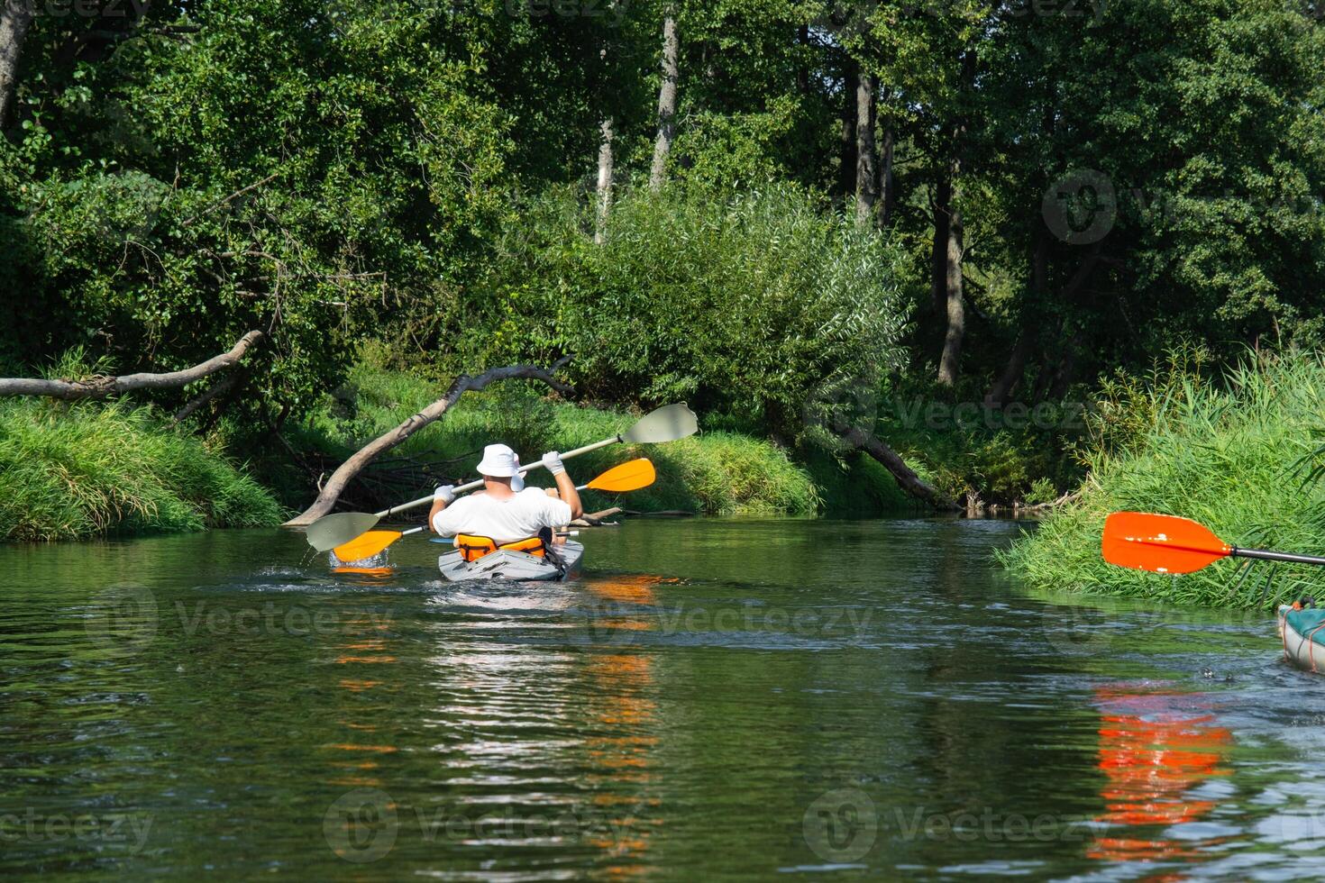 Two people in a canoe photo