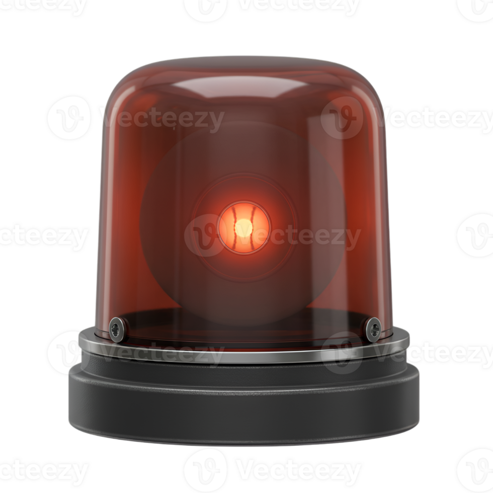 Emergency Alert, Red Flashing Siren Light Isolated on Transparent Backdrop png