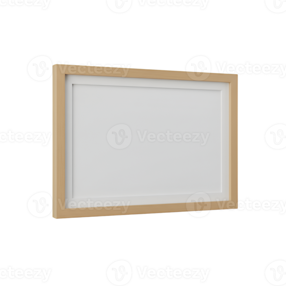 Elegant wooden frame with transparent background, perfect for showcasing artwork png