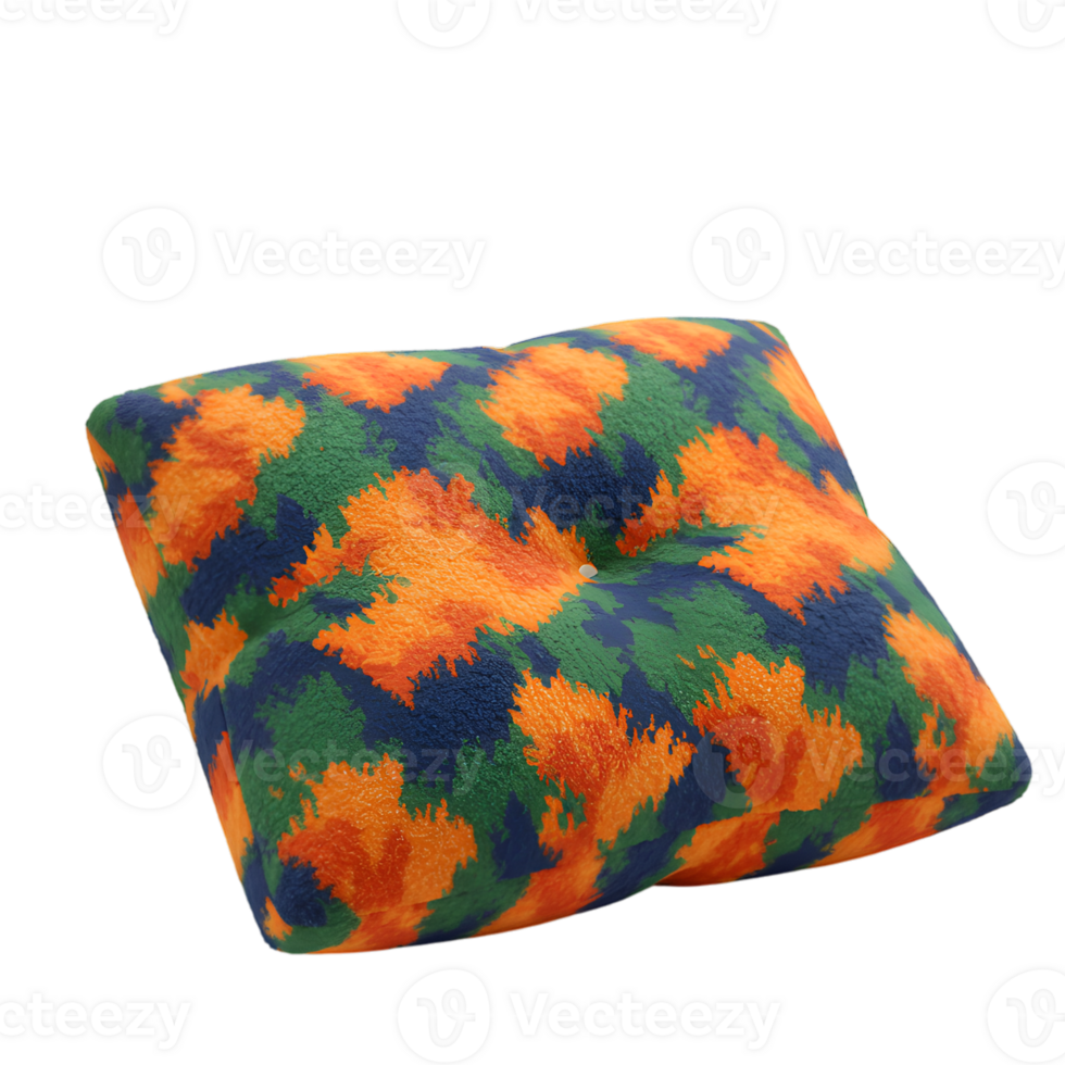 Eye-Catching Patterned Pillow with Transparent Background for Design Projects png