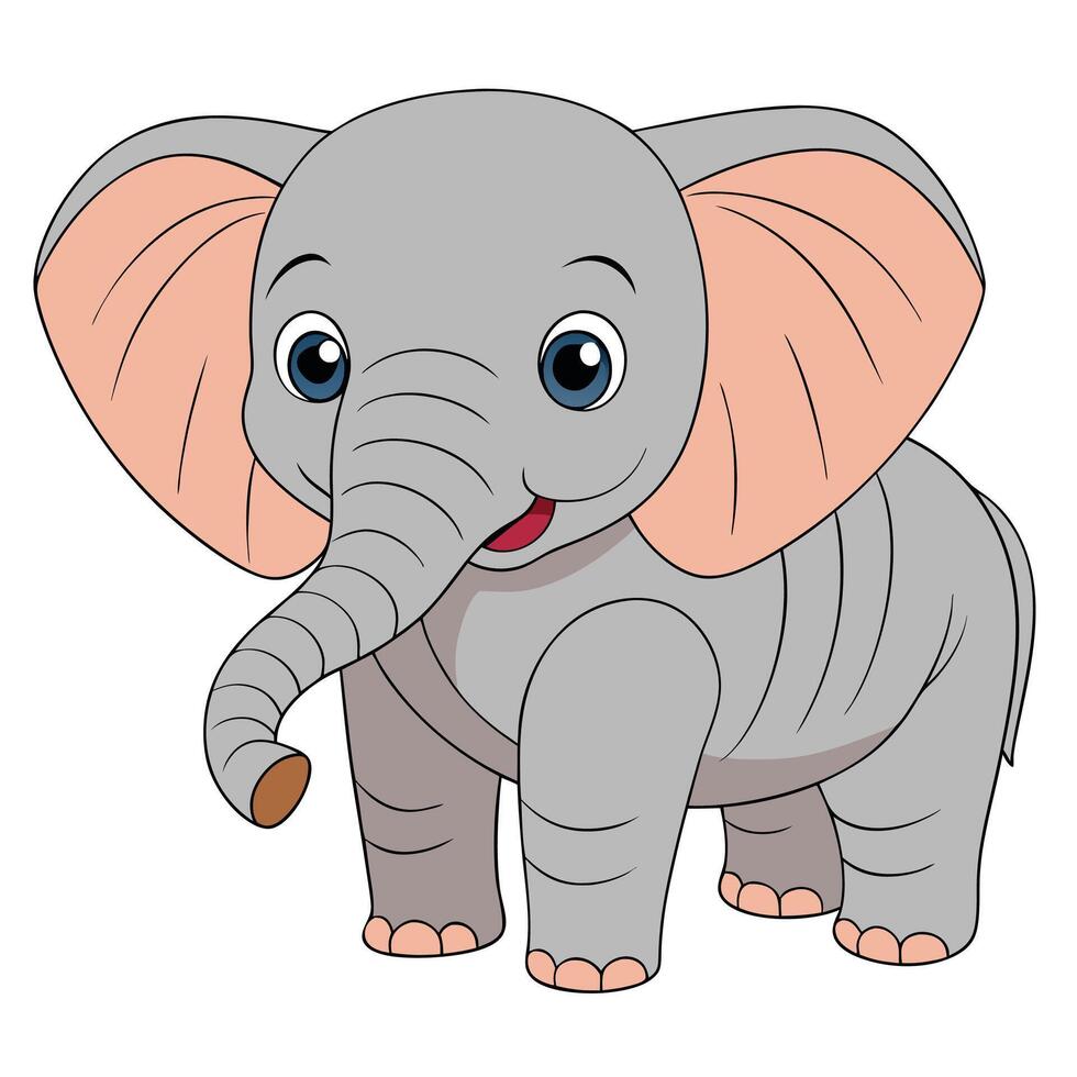 a calm and serene elephant with wrinkled skin vector