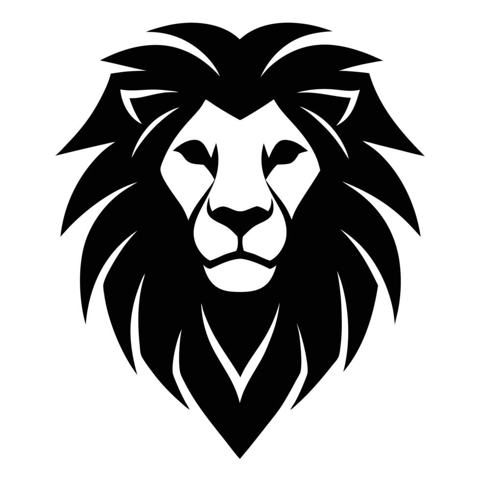 Lion's head silhouette logo vector