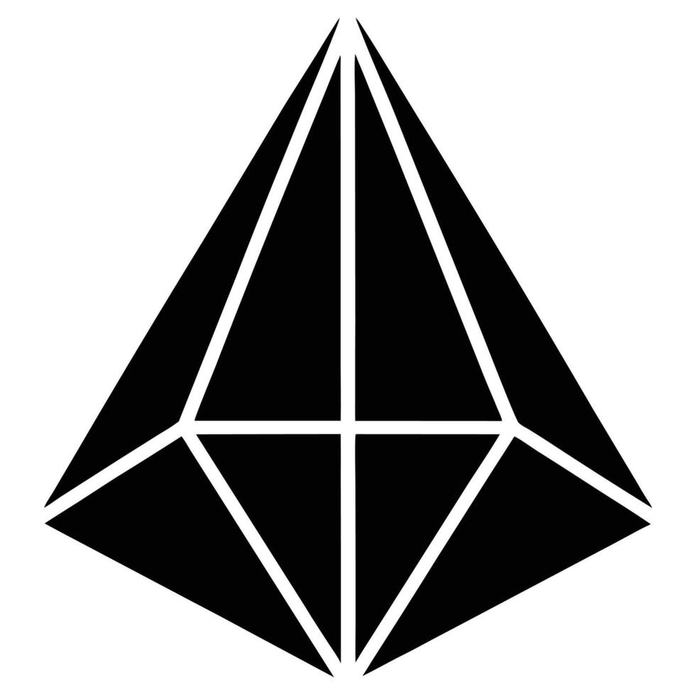 a geometric pyramid silhouette with sharp angular edges vector