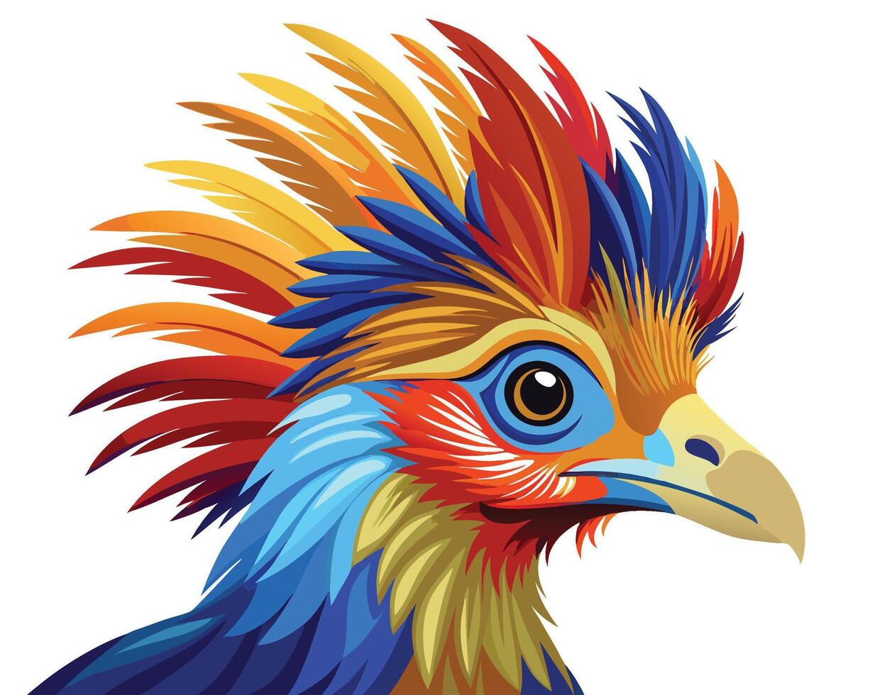 a vivid watercolor of a hoatzin bird with its striking appearance vector