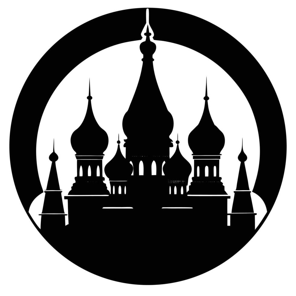 the spires of st basil s cathedral in moscow sil vector