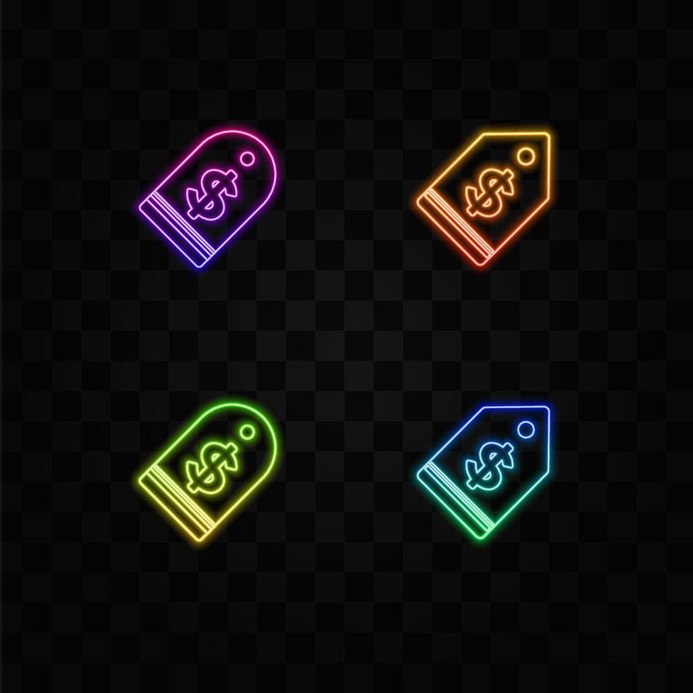 Shopping tag line and solid icon, market concept, special offer sign. neon style.percent discount label icon in outline style for mobile concept and web design. vector