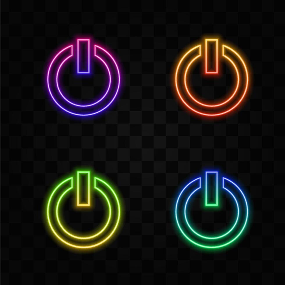 power button icon button icon. neon style. modern symbol for graphic and web design. on off button vector