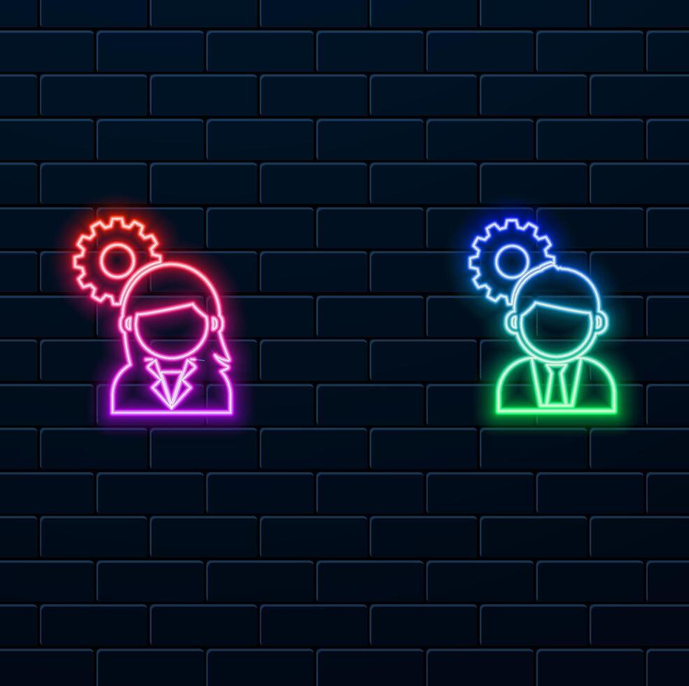 Talent Management. Concept customer service illustration. neo style. Male female project manager illustration vector