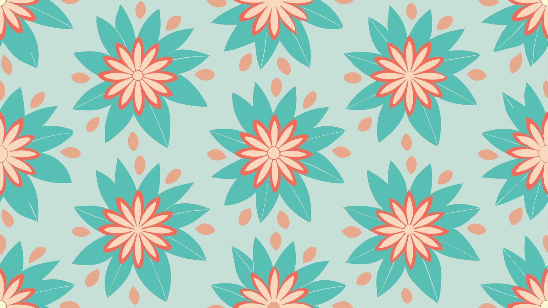 Vibrant floral pattern background seamless design nature inspired graphic art aesthetic viewpoint decorative concept vector