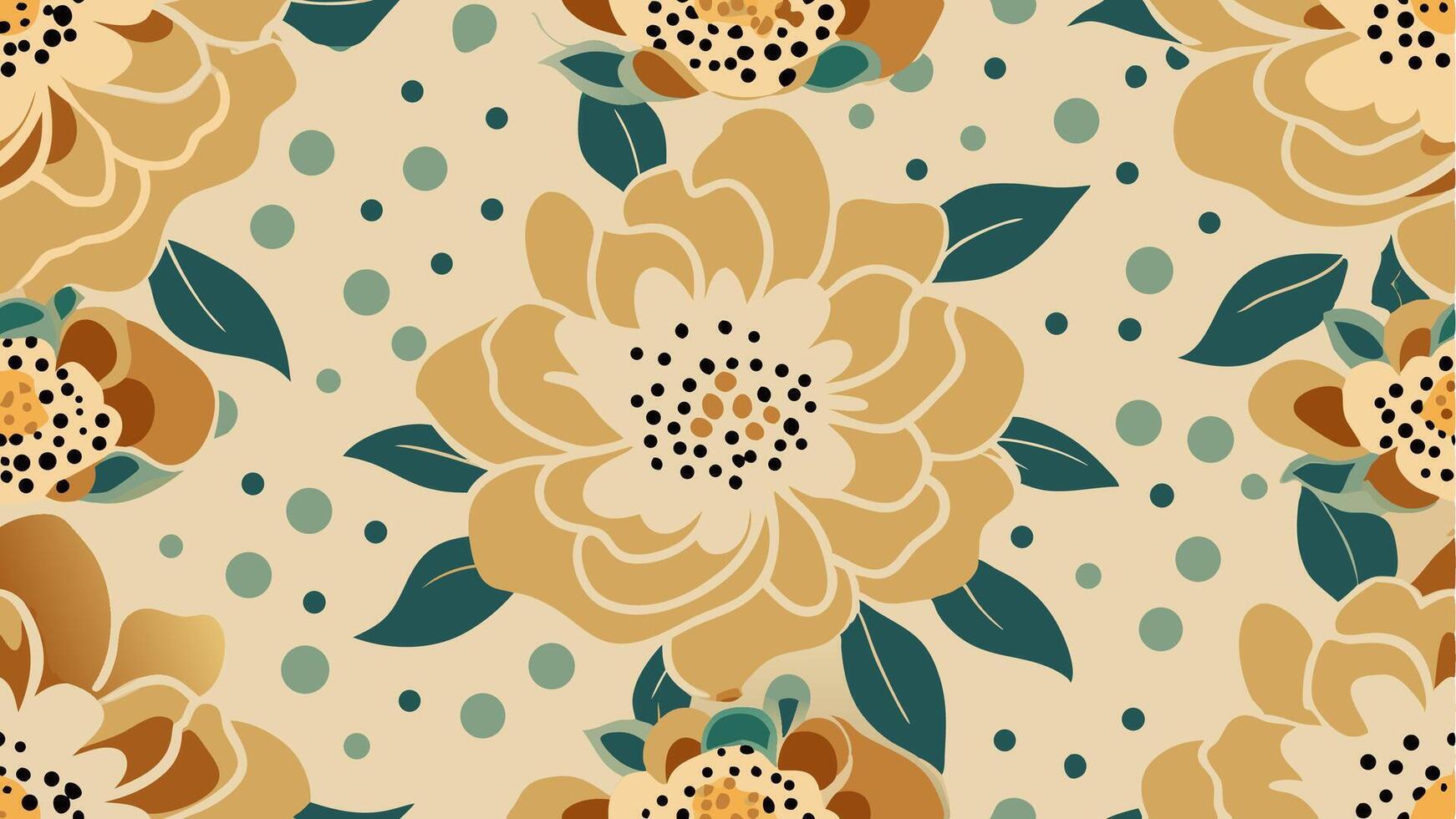 Seamless floral pattern background nature graphic design vibrant colors aesthetic viewpoint decorative concept vector