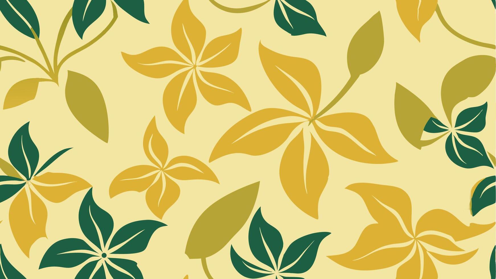 Seamless floral pattern background design for nature-inspired home decor vibrant green and yellow palette vector