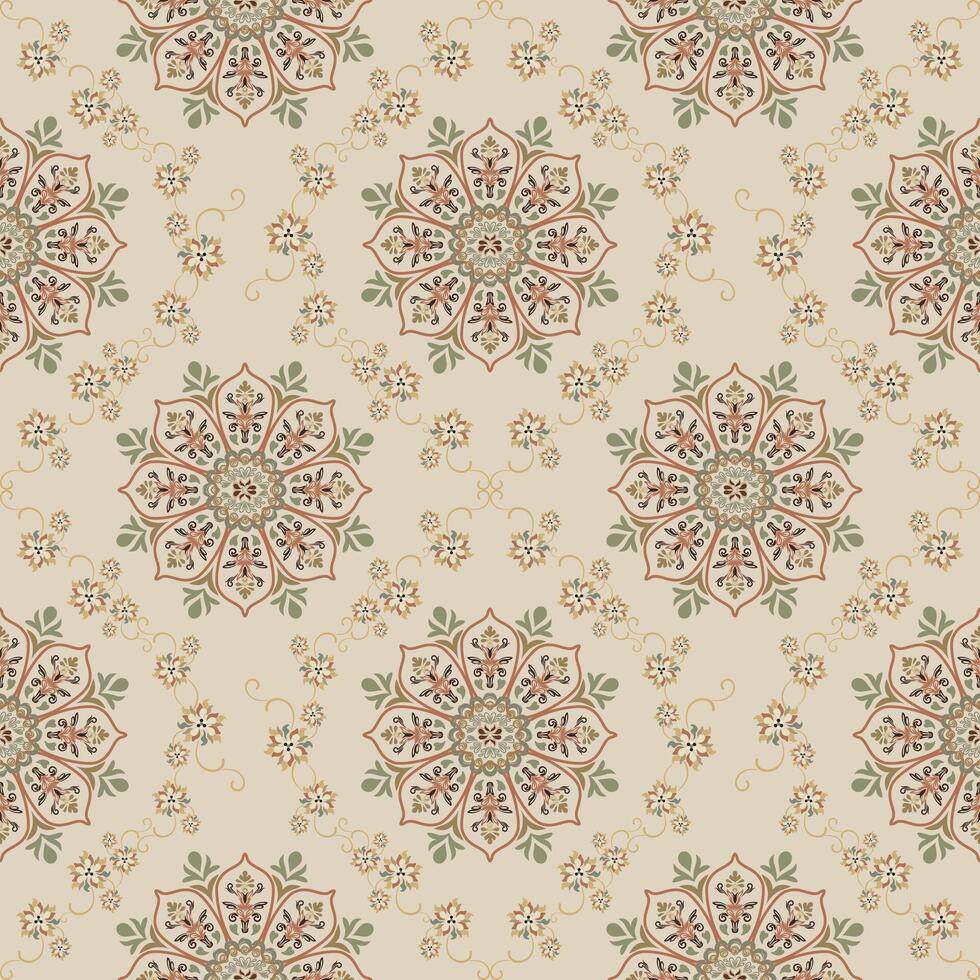 Traditional ethnic damask design in ornamental classic style. vector