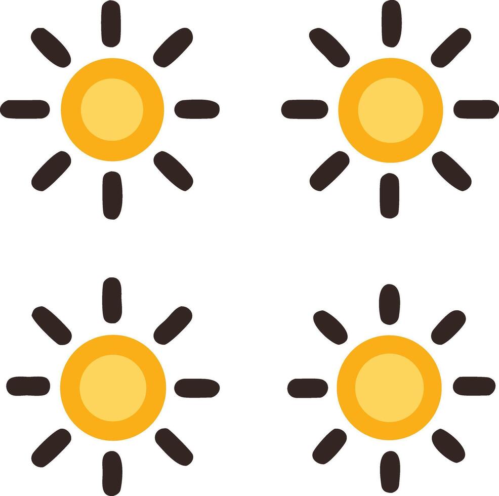 Set of sun icons vector