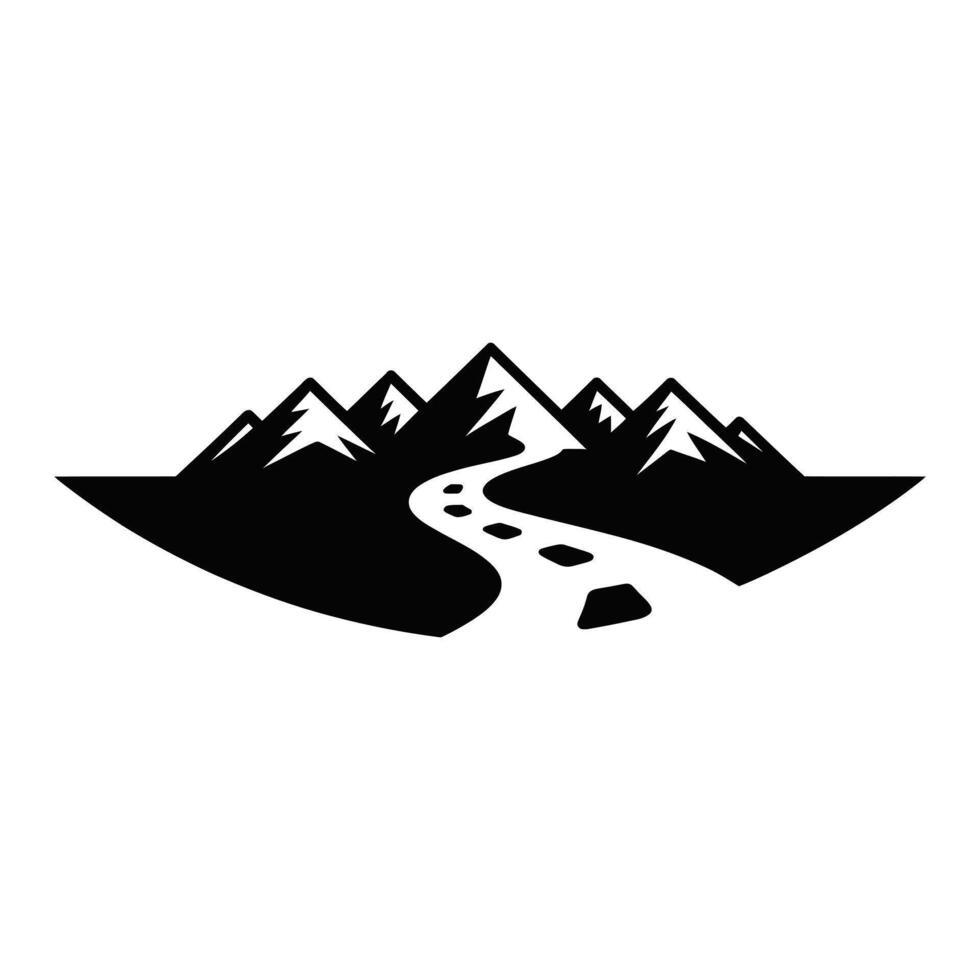 Winding road through majestic mountain vector