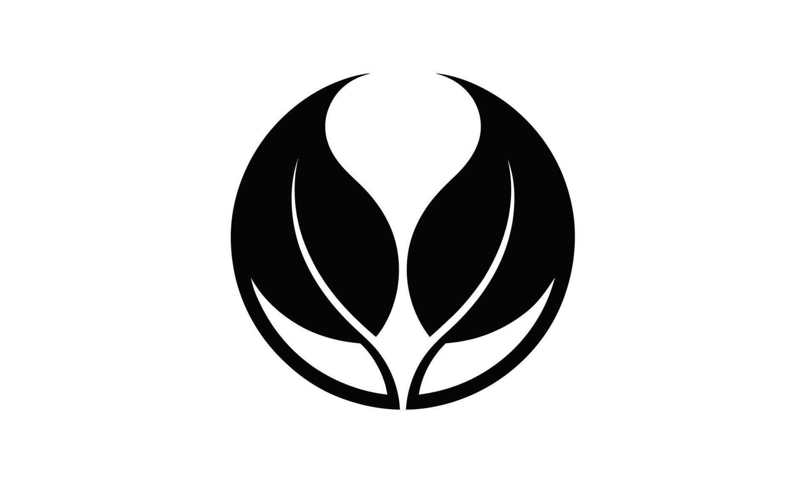 Abstract black leaf design representing nature harmony and environmental sustainability concepts vector