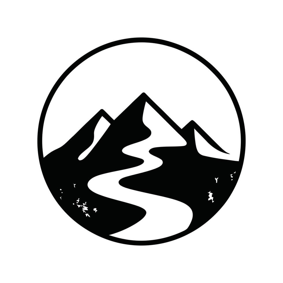 Majestic mountains winding river vector