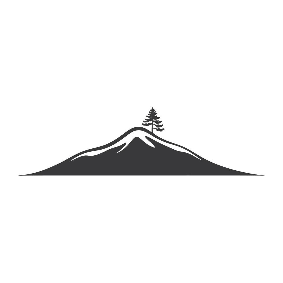Lone tree atop majestic mountain peak vector
