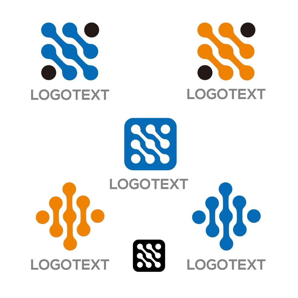 Electronic Circuit logo app icon design vector