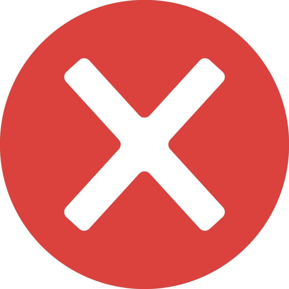 Red Circle with an X, Rounded Corners vector