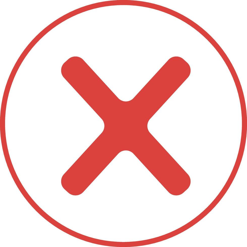 Red X Cancel Button Icon vector