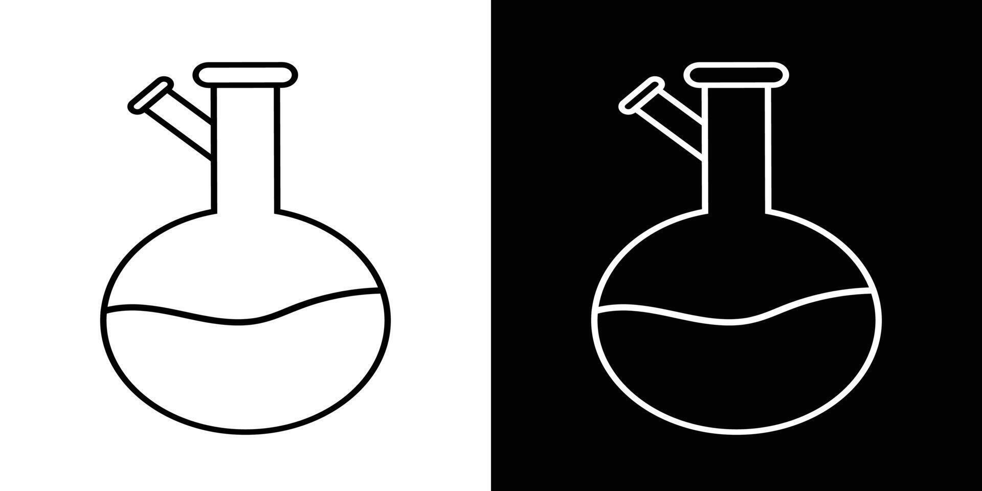 Round bottom flask simple design on black and white backgrounds vector