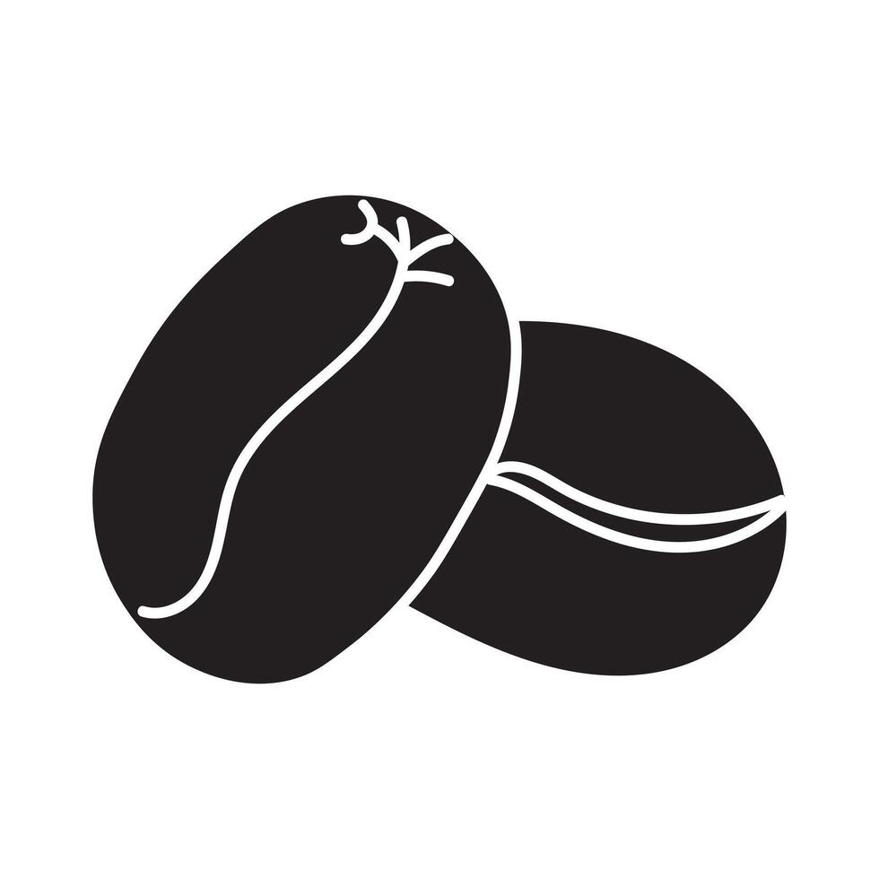 Two coffee beans silhouette. Simple design vector