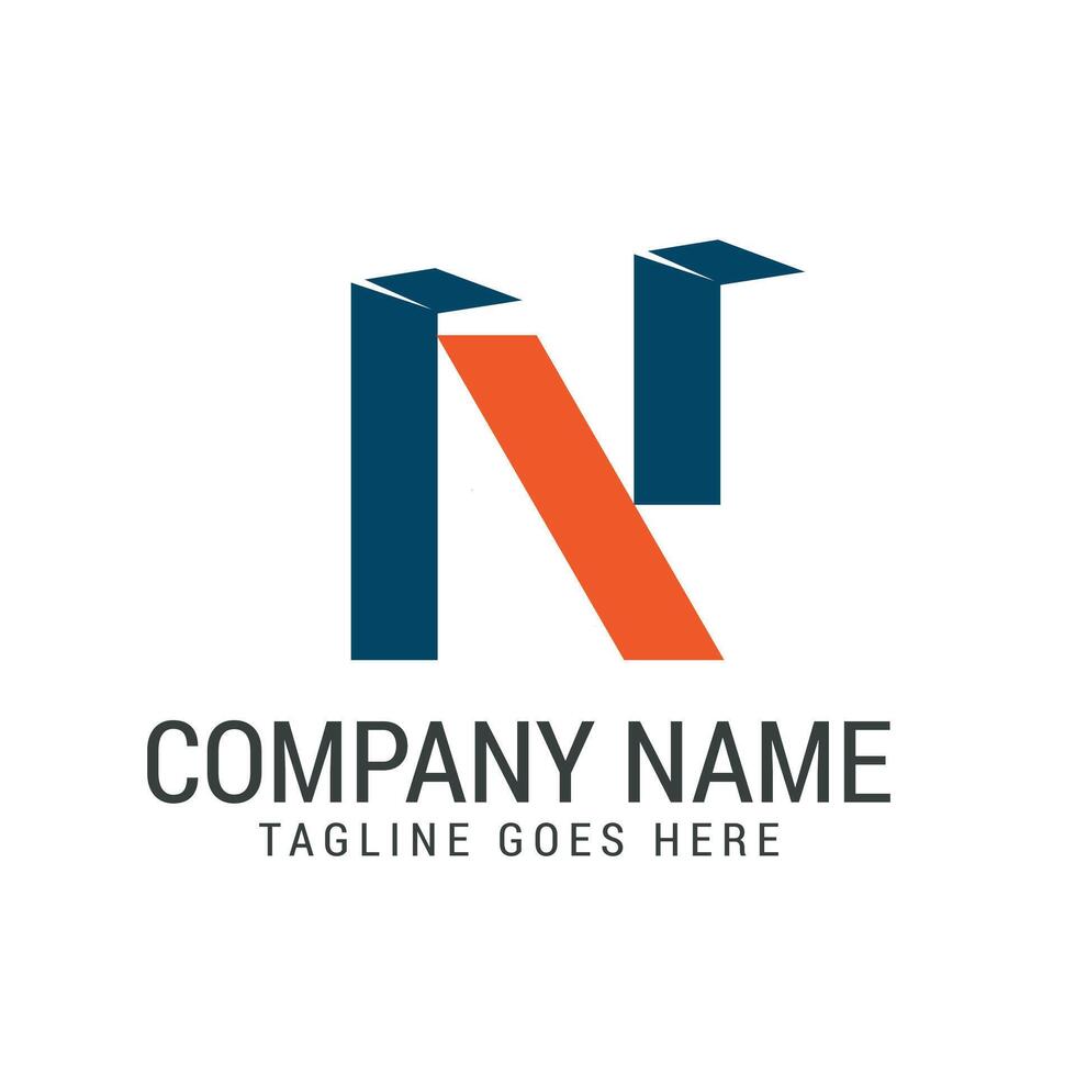 Creative Letter N Blockchain or Real Estate Logo Design vector