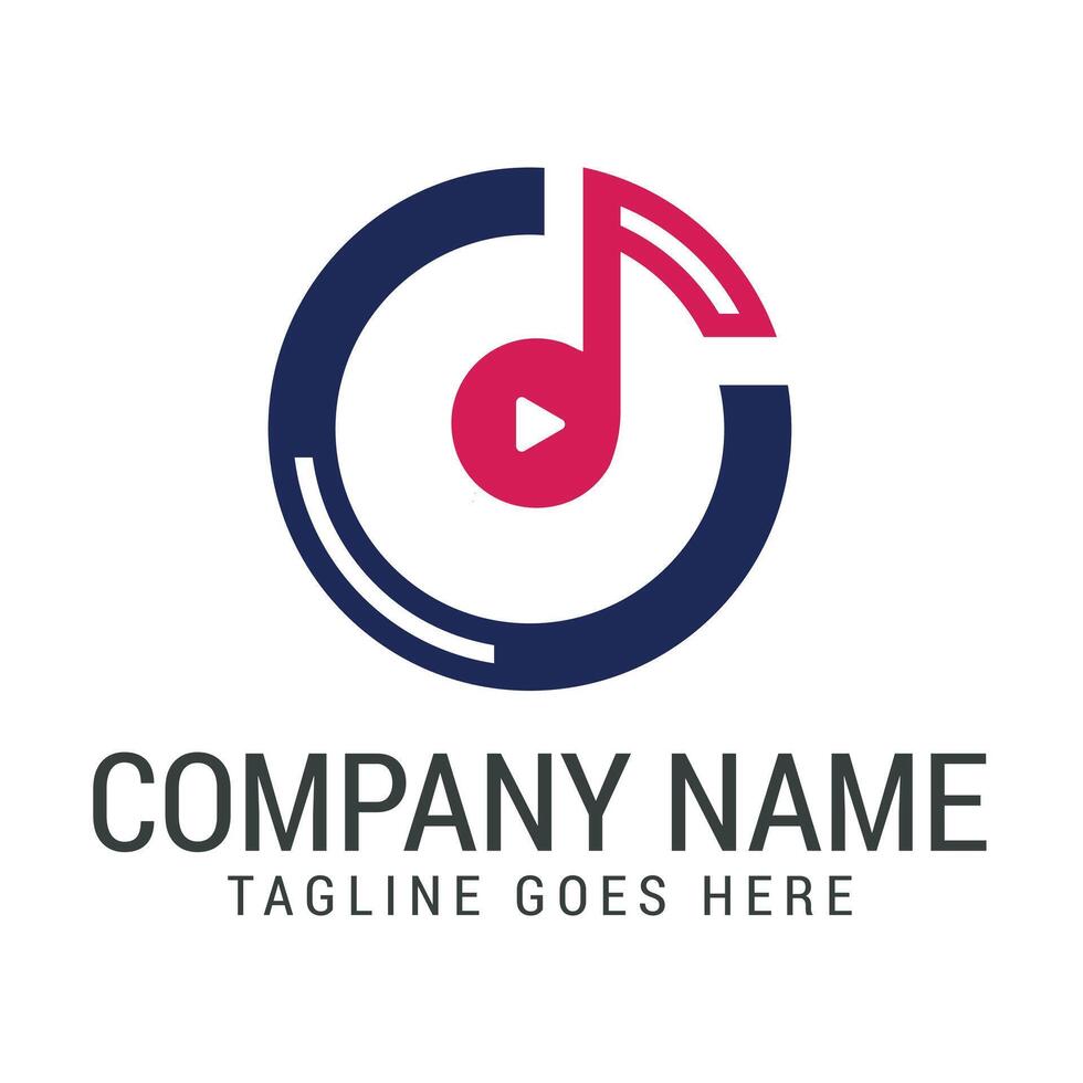 Creative Letter C Music note or Music Cd Logo Design Templates vector