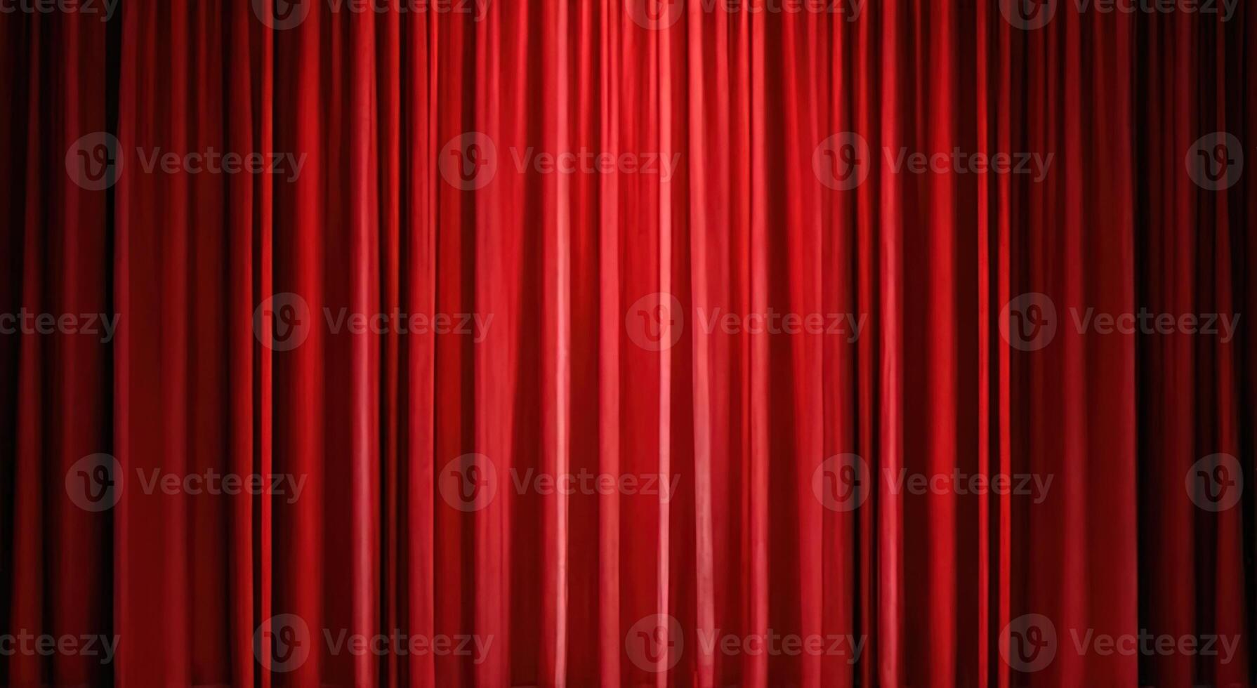 Elegant Red Stage Curtains Creating Dramatic Atmosphere for Performance photo