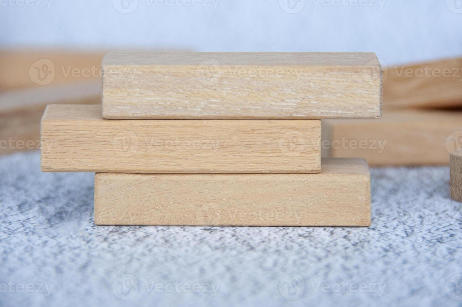 Wooden blocks with customizable space for text or ideas. Copy space concept photo