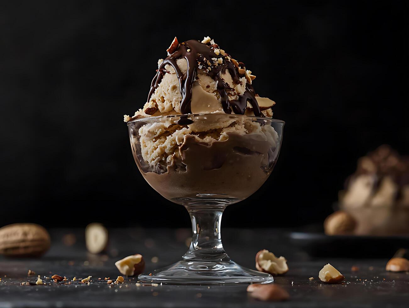 Chocolate peanut butter ice cream photo