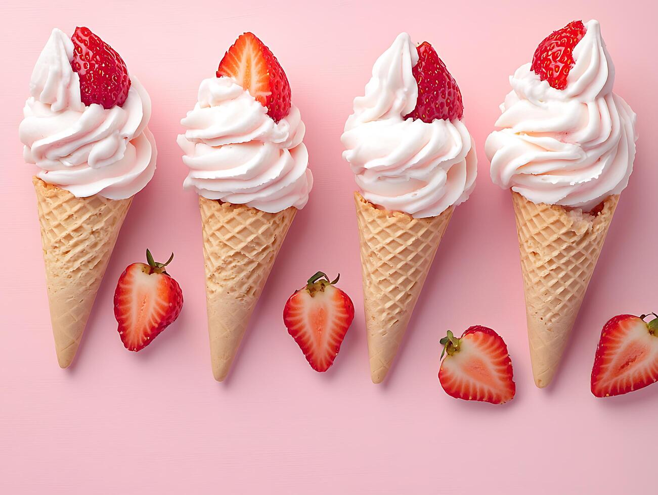 Strawberry Cheesecake Ice Cream in a Crispy Cone photo