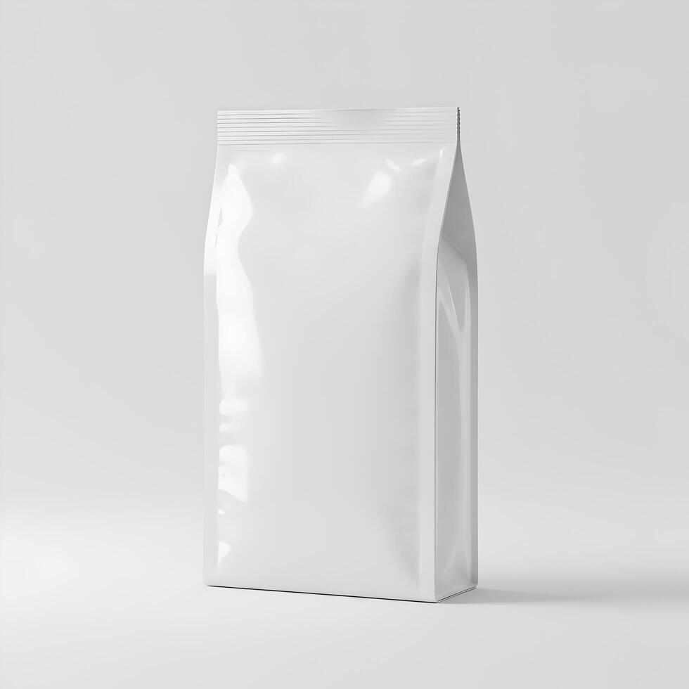 Minimalist white pouch, offering versatile branding on a bright, solid background photo