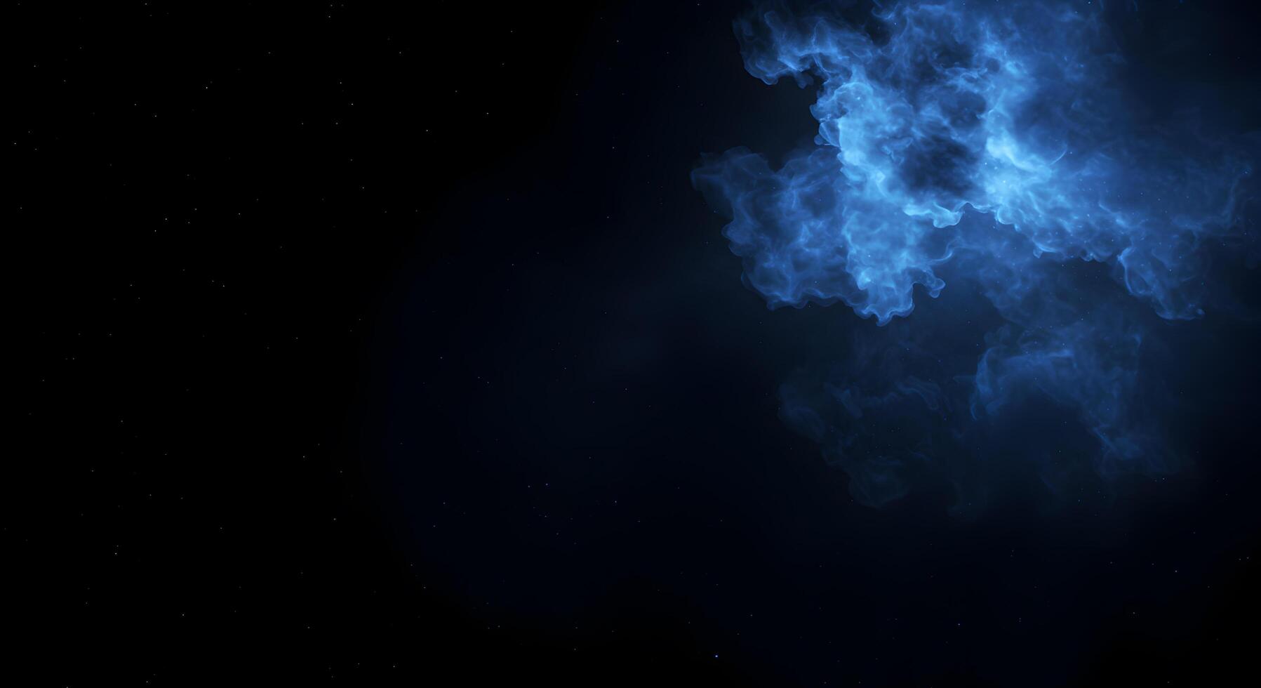 Ethereal blue nebula, a dark canvas illuminated by cosmic vapor trails photo