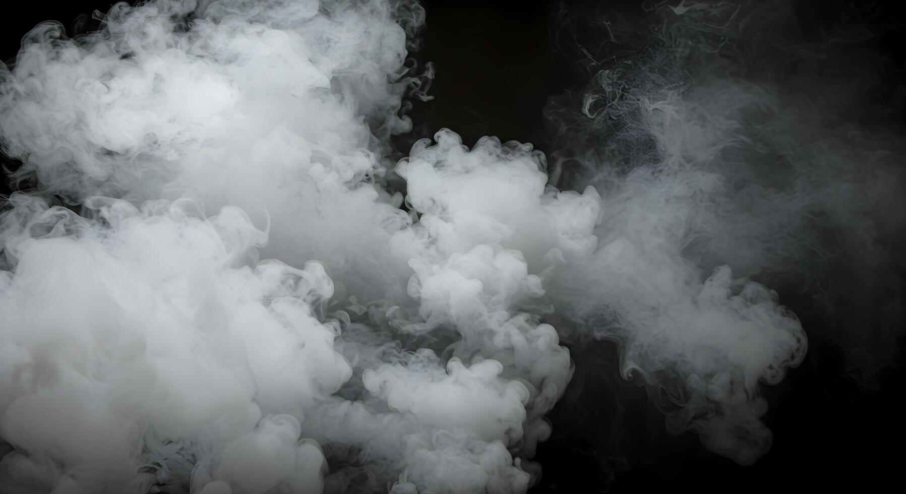 Ethereal white clouds abstract against a black void, evoking mystery and depth photo