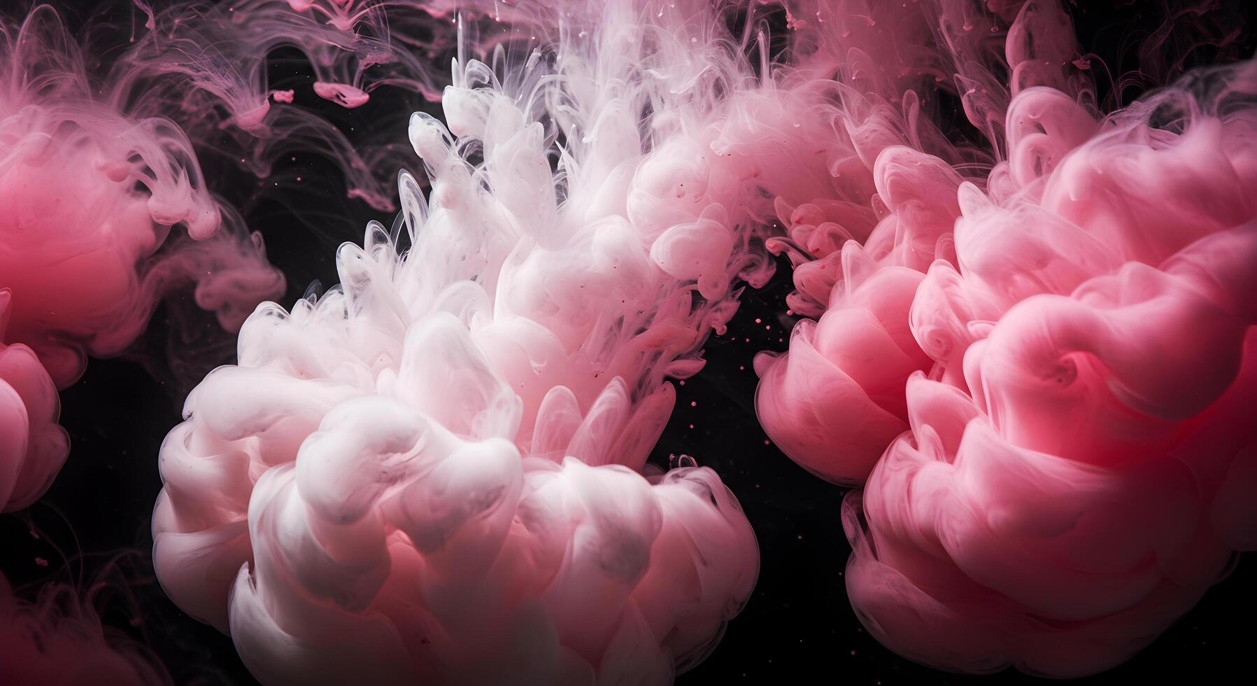 Whimsical blooms of pink and white hues float in a dreamy, ethereal composition photo