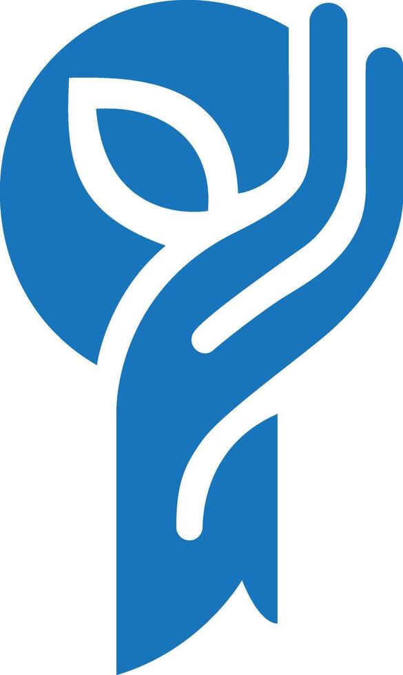 Hand protecting a leaf within a circle, symbol of environmental care vector