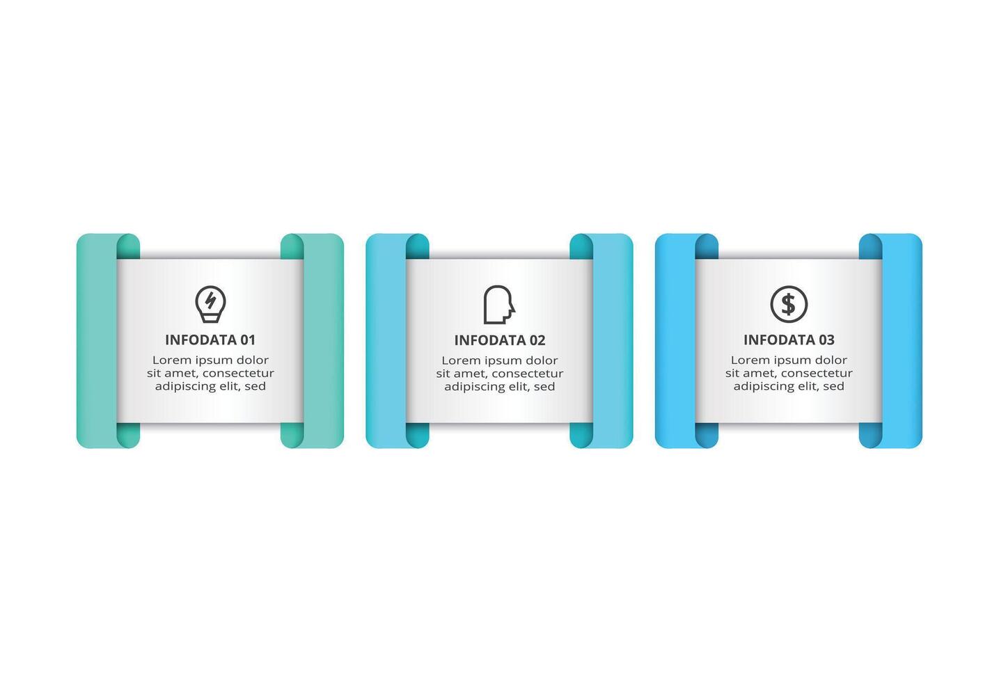 Elements of graph, diagram with 3 steps, options vector