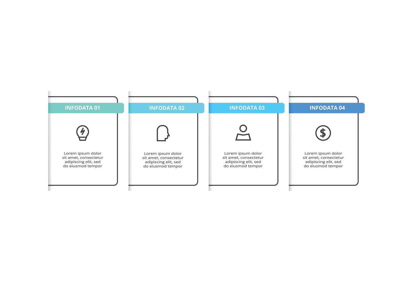 Creative concept for infographic with 4 steps, options. Business data visualization. vector