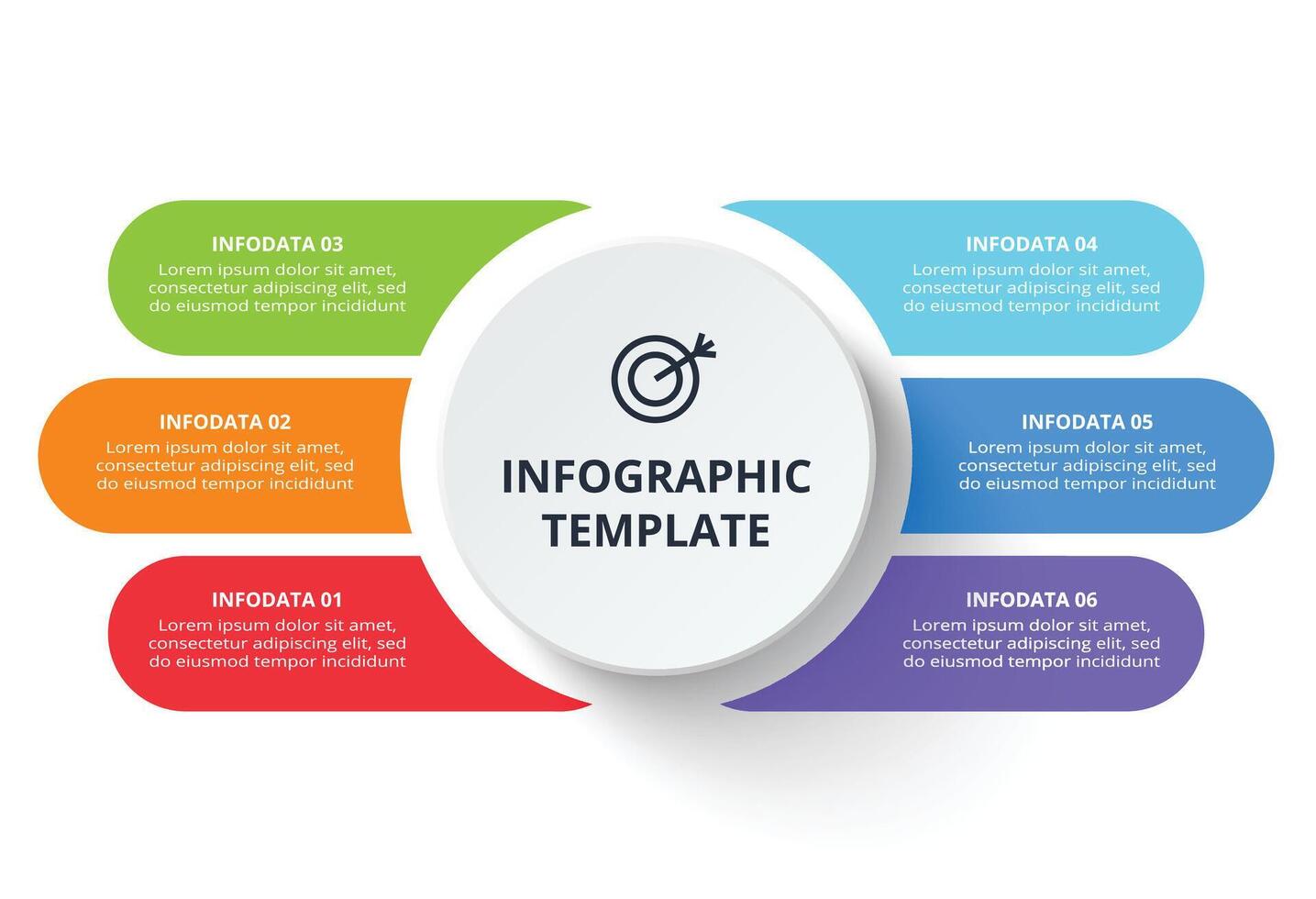 Workflow concept for infographic with 6 steps, options, parts or processes. vector